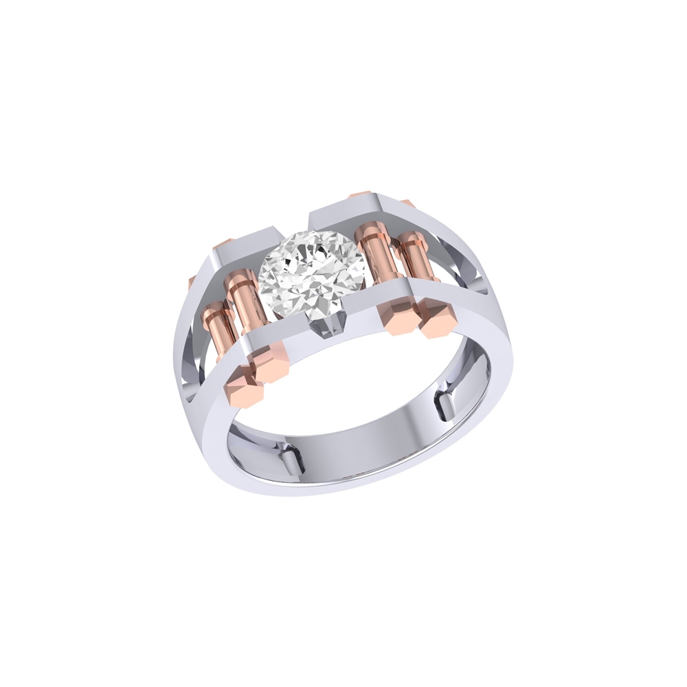 Pic Platinum And Rose Gold Two Tone Ring For Men 292 