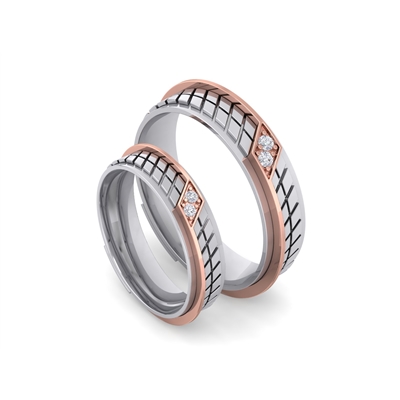 Perfectly Balanced Platinum Wedding Couple Bands |